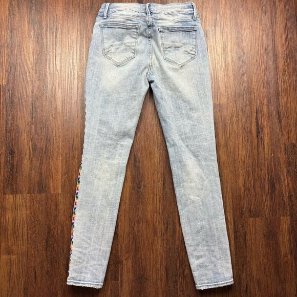 Driftwood Jackie Skinny Jeans Light Wash rainbow stripe Women’s Size 26 - Picture 2 of 11